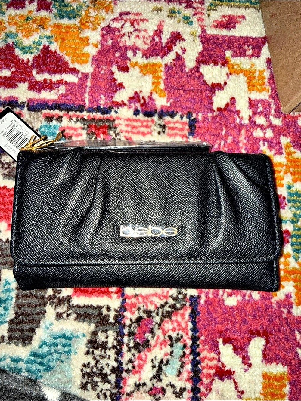 bebe Sage Trifold Wallet Black